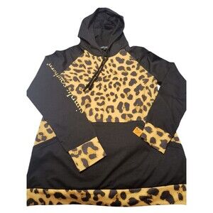Simply Southern Collection, Womens Hoodie, Cheetah Print, Kangaroo Pocket Size M